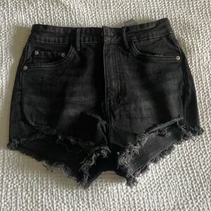 ZARA Black High-waisted jean shorts